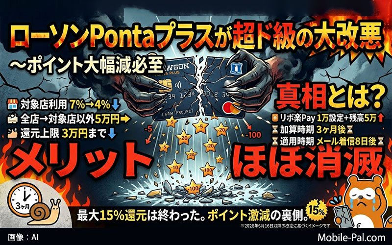ローソンPontaプラスが超ド級の大改悪~ポイント大幅減必至!メリットほぼ消滅の真相とは?